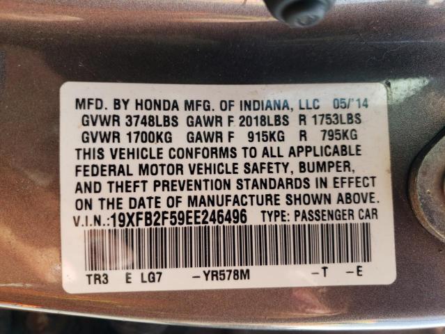 Photo 10 from auction – 2014 HONDA CIVIC LX with VIN 19XFB2F59EE246496
