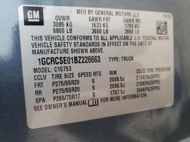 Photo 10 from auction – 2011 CHEVROLET SILVERADO with VIN 1GCRCSE01BZ226663