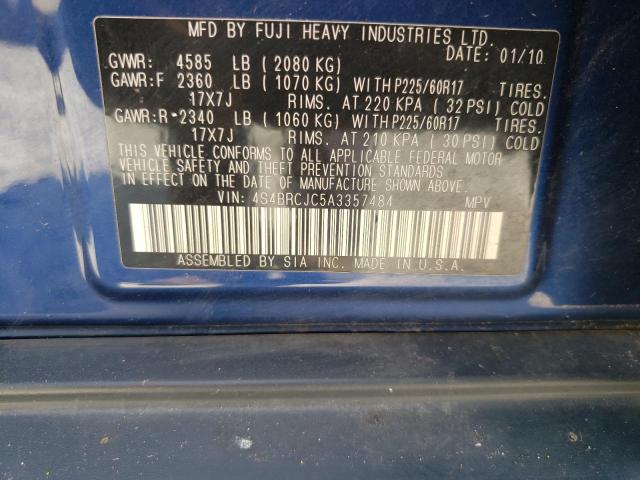 Photo 10 from auction – 2010 SUBARU OUTBACK 2. with VIN 4S4BRCJC5A3357484