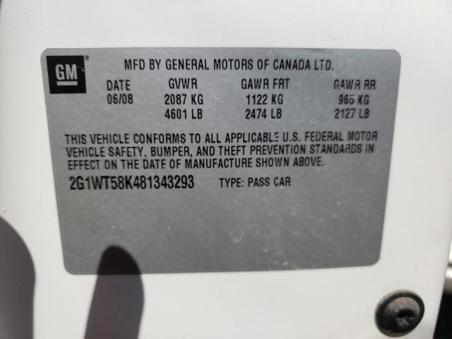 Photo 10 from auction – 2008 CHEVROLET IMPALA LT with VIN 2G1WT58K481343293