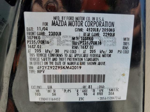 Photo 10 from auction – 2005 MAZDA TRIBUTE I with VIN 4F2YZ92Z95KM42019