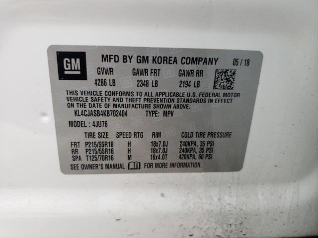 Photo 10 from auction – 2019 BUICK ENCORE PRE with VIN KL4CJASB4KB702404