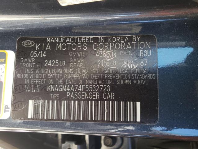 Photo 10 from auction – 2015 KIA OPTIMA LX with VIN KNAGM4A74F5532723