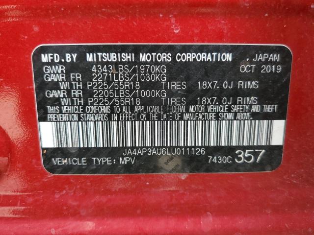 Photo 10 from auction – 2020 MITSUBISHI OUTLANDER with VIN JA4AP3AU6LU011126