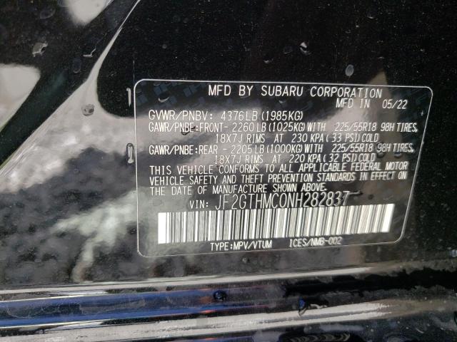 Photo 10 from auction – 2022 SUBARU CROSSTREK with VIN JF2GTHMC0NH282837