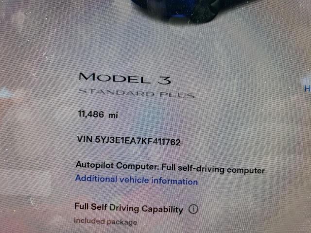 Photo 8 from auction – 2019 TESLA MODEL 3 with VIN 5YJ3E1EA7KF411762