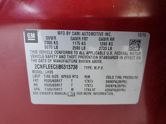 Photo 10 from auction – 2011 CHEVROLET EQUINOX LT with VIN 2CNFLEEC6B6313738