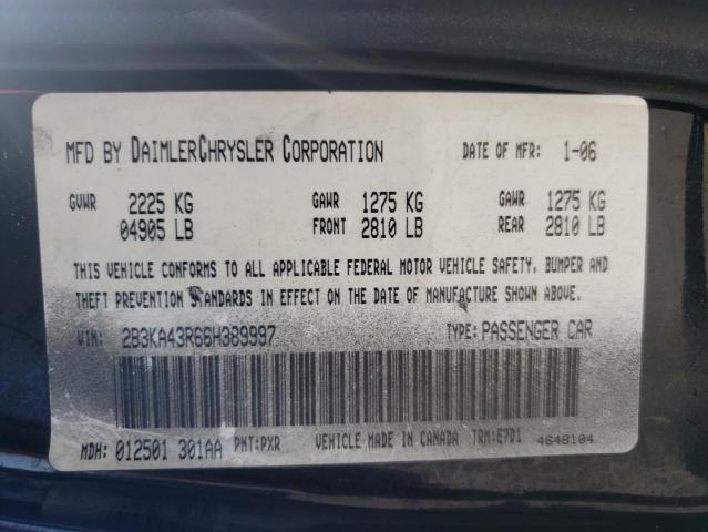 Photo 10 from auction – 2006 DODGE CHARGER SE with VIN 2B3KA43R66H389997