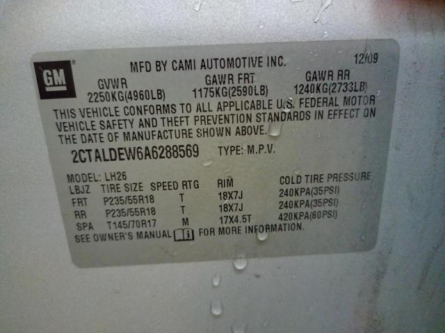 Photo 10 from auction – 2010 GMC TERRAIN SL with VIN 2CTALDEW6A6288569