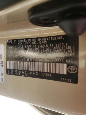 Photo 10 from auction – 2010 TOYOTA CAMRY BASE with VIN 4T1BF3EK5AU068867