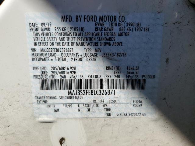 Photo 10 from auction – 2020 FORD ECOSPORT S with VIN MAJ3S2FE8LC326871