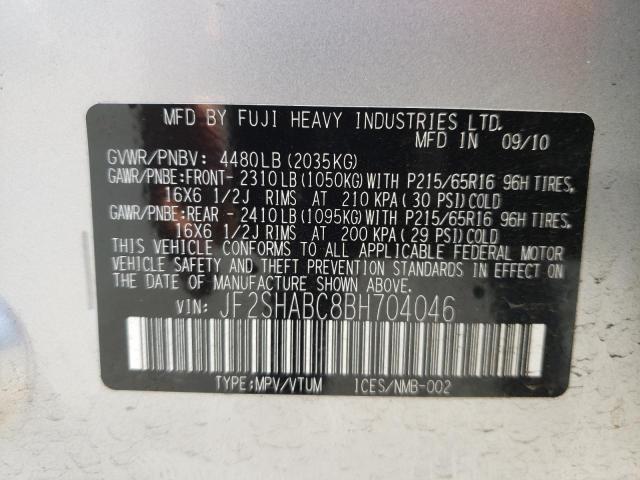 Photo 10 from auction – 2011 SUBARU FORESTER 2 with VIN JF2SHABC8BH704046