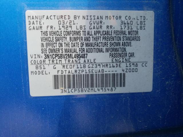 Photo 10 from auction – 2021 NISSAN KICKS S with VIN 3N1CP5BV2ML495487