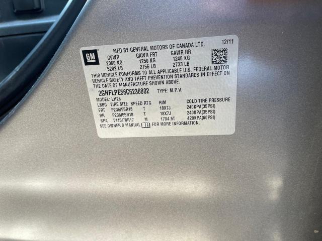 Photo 10 from auction – 2012 CHEVROLET EQUINOX LT with VIN 2GNFLPE56C6236802