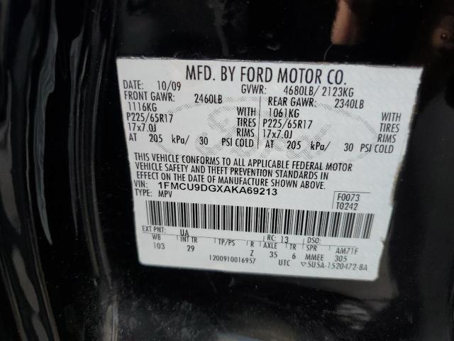 Photo 10 from auction – 2010 FORD ESCAPE with VIN 1FMCU9DGXAKA69213