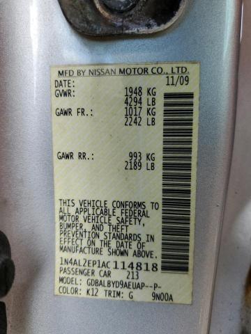Photo 10 from auction – 2010 NISSAN ALTIMA S with VIN 1N4AL2EP1AC114818