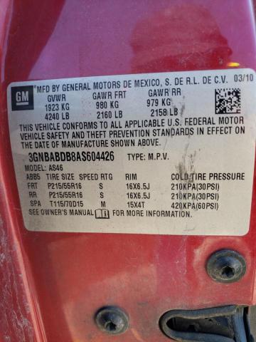 Photo 10 from auction – 2010 CHEVROLET HHR LT with VIN 3GNBABDB8AS604426