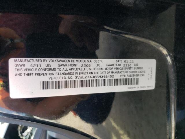 Photo 10 from auction – 2011 VOLKSWAGEN JETTA SEL with VIN 3VWLZ7AJ8BM348452