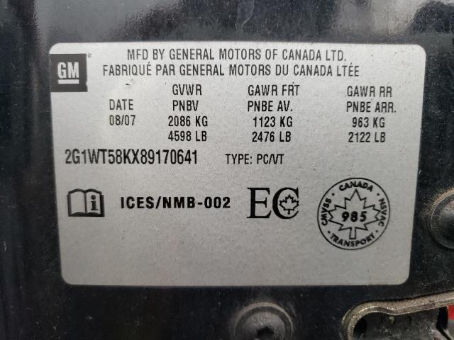 Zdjęcie 10 z aukcji – 2008 CHEVROLET IMPALA LT z VIN 2G1WT58KX89170641