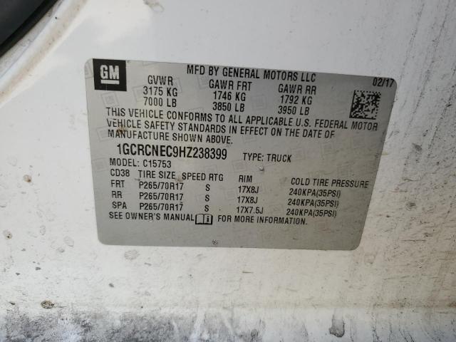 Photo 10 from auction – 2017 CHEVROLET SILVERADO with VIN 1GCRCNEC9HZ238399