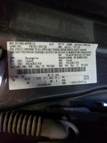 Photo 10 from auction – 2014 FORD FOCUS S with VIN 1FADP3E21EL377408