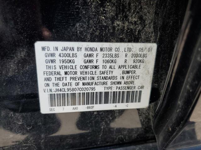 Photo 10 from auction – 2007 ACURA TSX with VIN JH4CL95807C020795