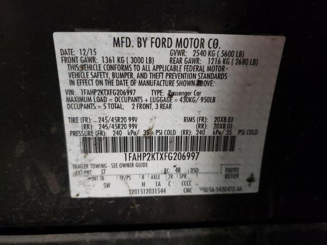 Photo 10 from auction – 2015 FORD TAURUS SHO with VIN 1FAHP2KTXFG206997