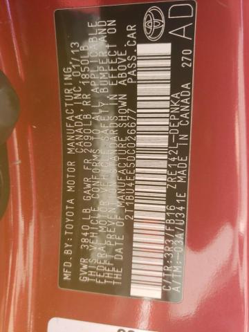 Photo 10 from auction – 2013 TOYOTA COROLLA BA with VIN 2T1BU4EE5DC026677