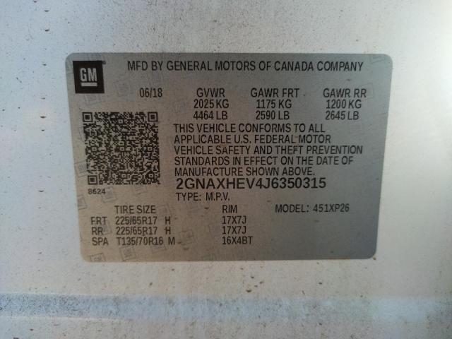 Photo 10 from auction – 2018 CHEVROLET EQUINOX LS with VIN 2GNAXHEV4J6350315