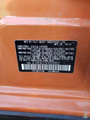 Photo 10 from auction – 2014 SUBARU XV CROSSTR with VIN JF2GPACC5E8283852