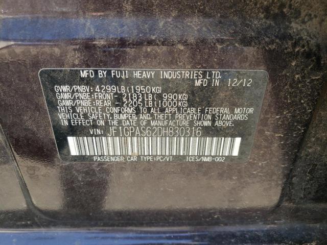 Photo 10 from auction – 2013 SUBARU IMPREZA SP with VIN JF1GPAS62DH830316