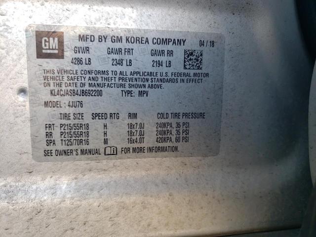 Photo 10 from auction – 2018 BUICK ENCORE PRE with VIN KL4CJASB4JB692200