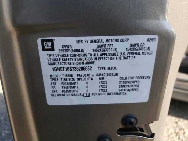 Photo 10 from auction – 2003 CHEVROLET TRAILBLAZE with VIN 1GNET16S736206632