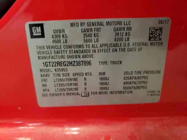 Photo 10 from auction – 2017 GMC SIERRA K25 with VIN 1GT22REG2HZ387896