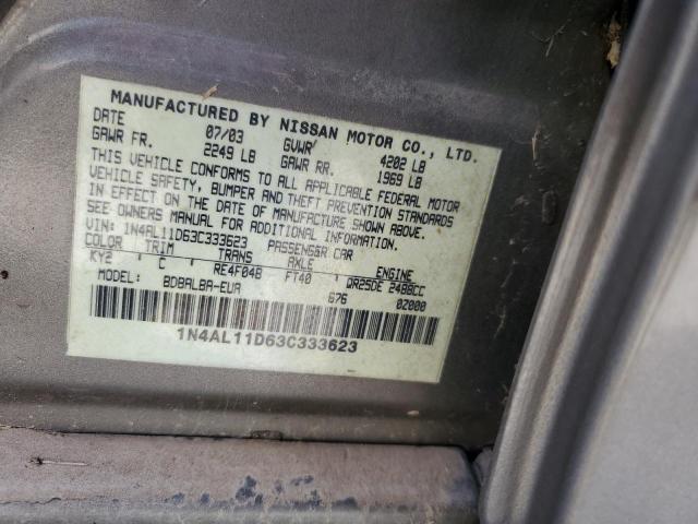 Photo 10 from auction – 2003 NISSAN ALTIMA BAS with VIN 1N4AL11D63C333623