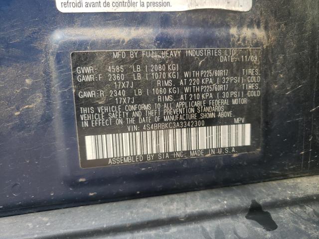 Photo 10 from auction – 2010 SUBARU OUTBACK 2. with VIN 4S4BRBKC3A3342300