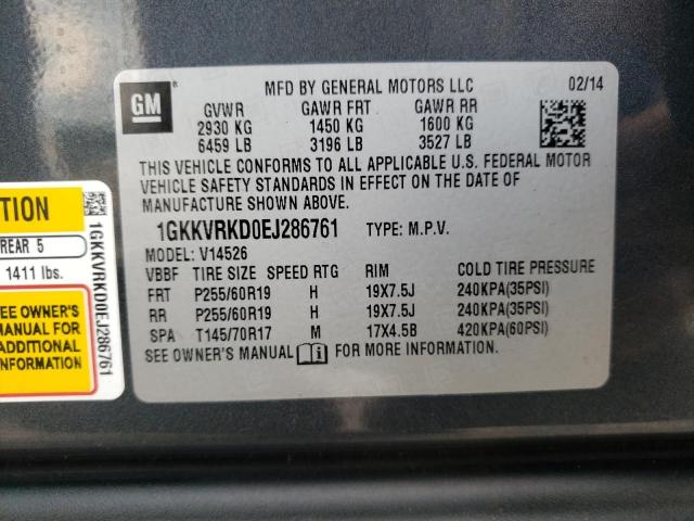 Photo 10 from auction – 2014 GMC ACADIA with VIN 1GKKVRKD0EJ286761