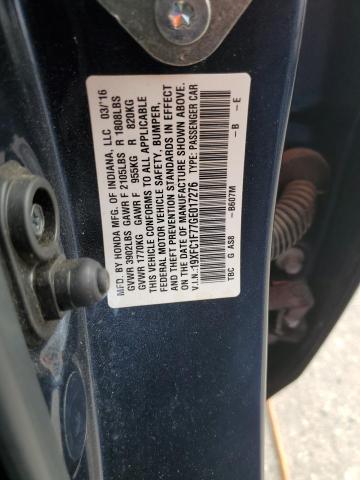 Photo 10 from auction – 2016 HONDA CIVIC EXL with VIN 19XFC1F77GE017276