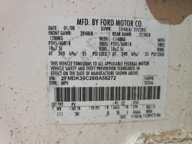 Photo 10 from auction – 2008 FORD EDGE LIMIT with VIN 2FMDK39C28BA58272