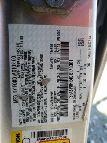 Photo 10 from auction – 2013 FORD FUSION SE with VIN 3FA6P0HR4DR173301