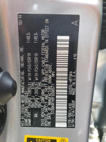 Photo 10 from auction – 2015 TOYOTA HIGHLANDER with VIN 5TDDKRFH0FS096571