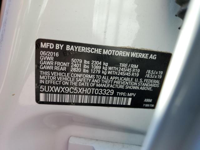 Photo 10 from auction – 2017 BMW X3 XDRIVE2 with VIN 5UXWX9C5XH0T03329
