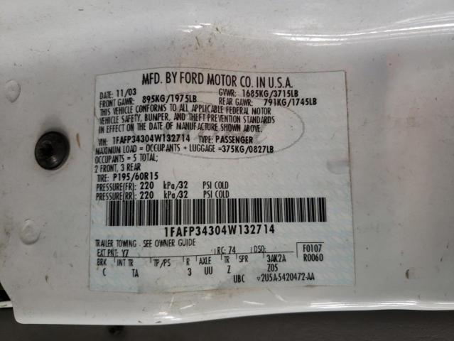 Photo 10 from auction – 2004 FORD FOCUS SE C with VIN 1FAFP34304W132714
