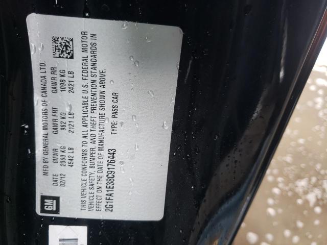 Photo 10 from auction – 2012 CHEVROLET CAMARO LS with VIN 2G1FA1E38C9176443