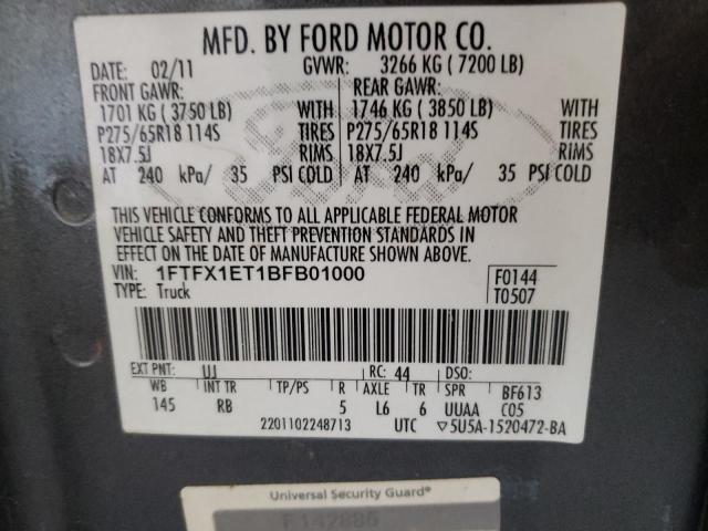 Photo 10 from auction – 2011 FORD F150 SUPER with VIN 1FTFX1ET1BFB01000