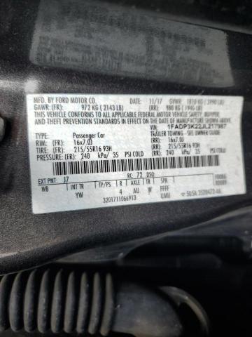 Photo 10 from auction – 2018 FORD FOCUS SE with VIN 1FADP3K22JL217987