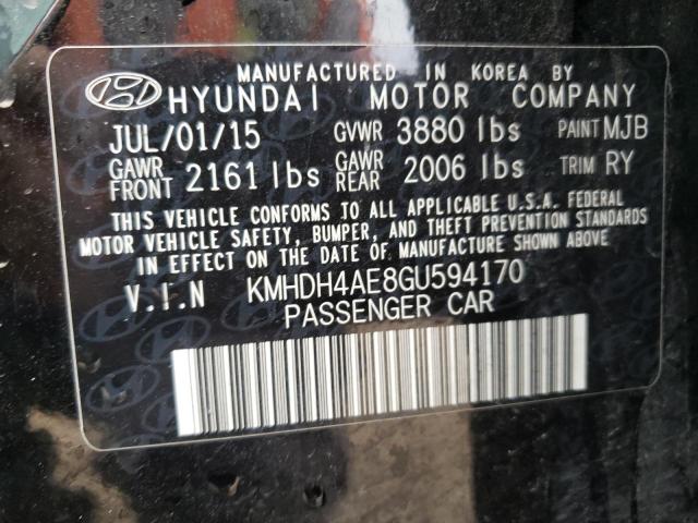 Photo 10 from auction – 2016 HYUNDAI ELANTRA with VIN KMHDH4AE8GU594170