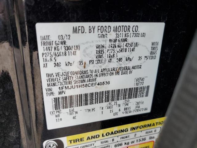 Photo 10 from auction – 2012 FORD EXPEDITION with VIN 1FMJU1H58CEF40536