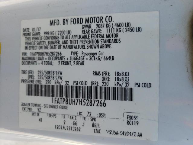 Photo 10 from auction – 2017 FORD MUSTANG with VIN 1FATP8UH7H5287266