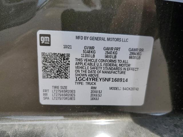 Photo 10 from auction – 2022 CHEVROLET SILVERADO with VIN 1GC4YREY5NF168914